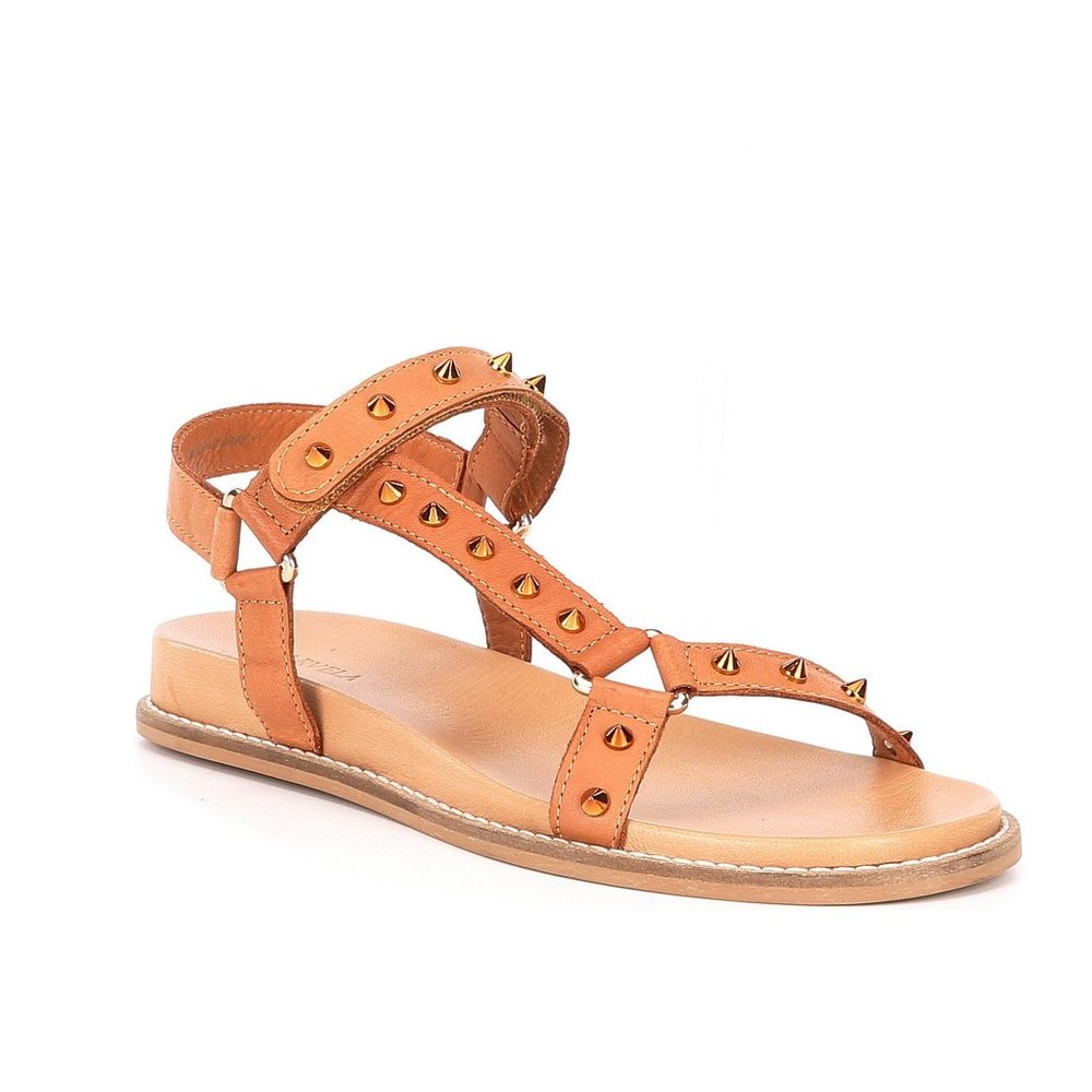 NWT Carvela Kilter Tan Studded Leather Sandals 8.5
